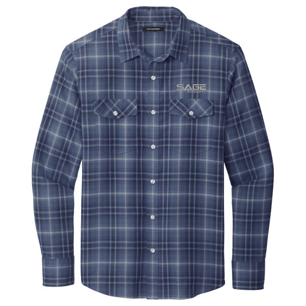 Men's Long Sleeve Ombre Plaid Shirt  Thumbnail