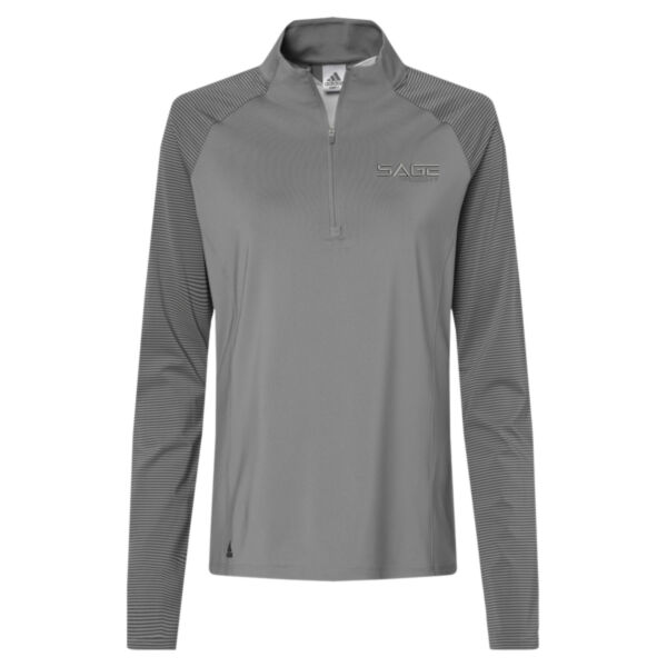 Women's Adidas Shoulder Stripe Quarter-Zip Pullover Thumbnail