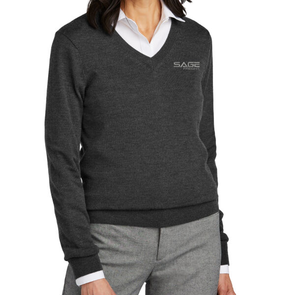 Women's Brooks Brothers Washable Merino V Neck Sweater   Thumbnail