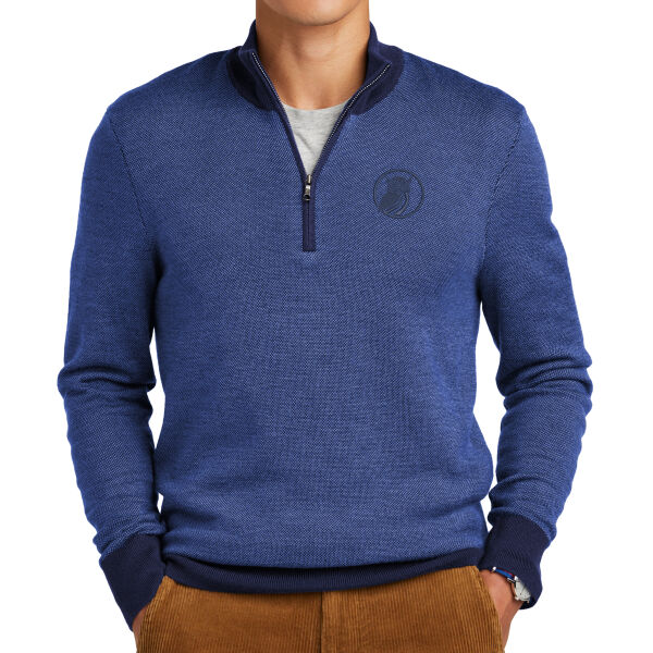 Brooks Brothers ® Washable Merino Birdseye 1/4-Zip Sweater  Thumbnail