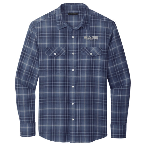 Men's Long Sleeve Ombre Plaid Shirt   Thumbnail